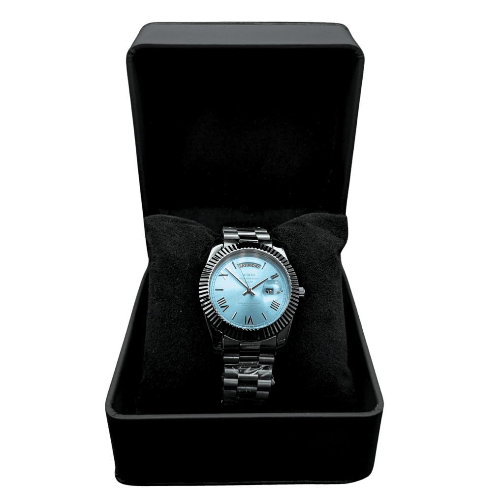 Nibosi Day-Date Silver Lightblue