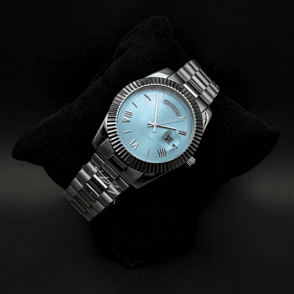 Nibosi Day-Date Silver Lightblue