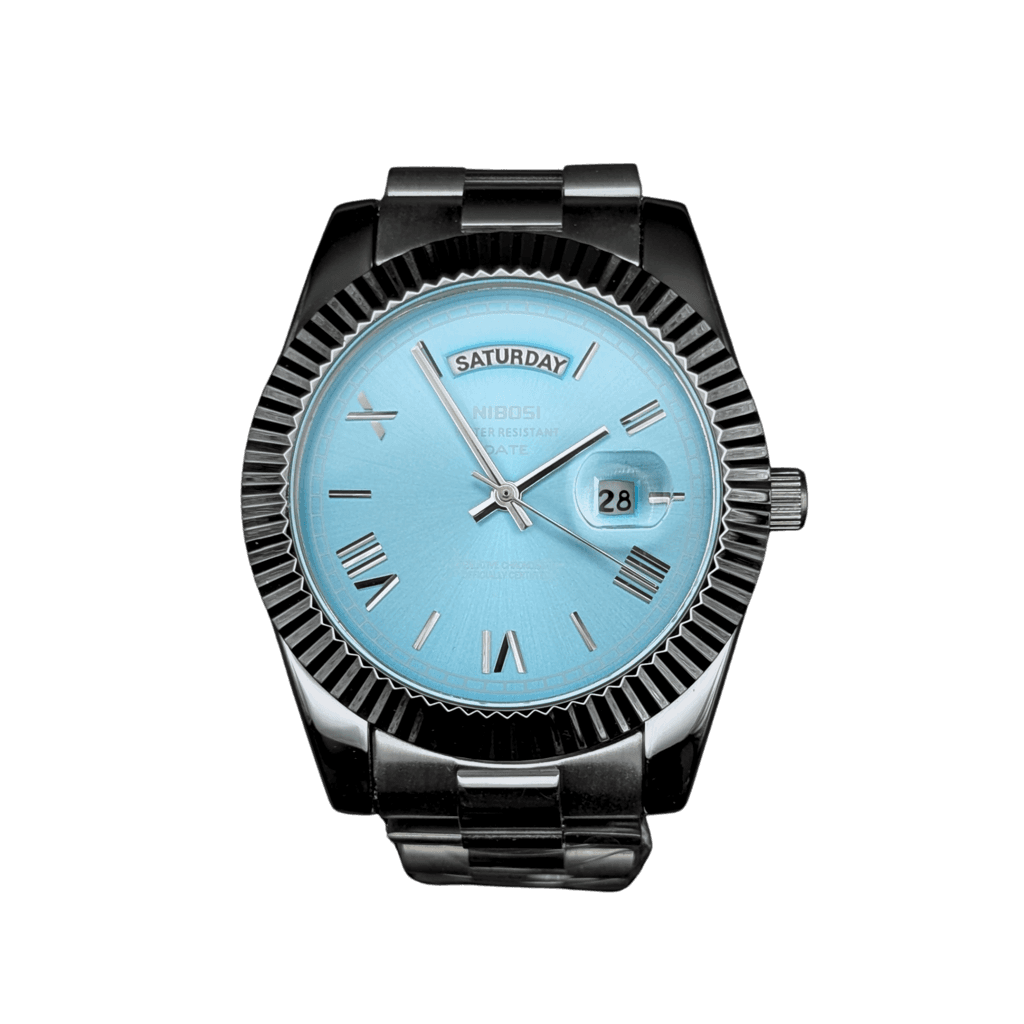 Nibosi Day-Date Silver Lightblue