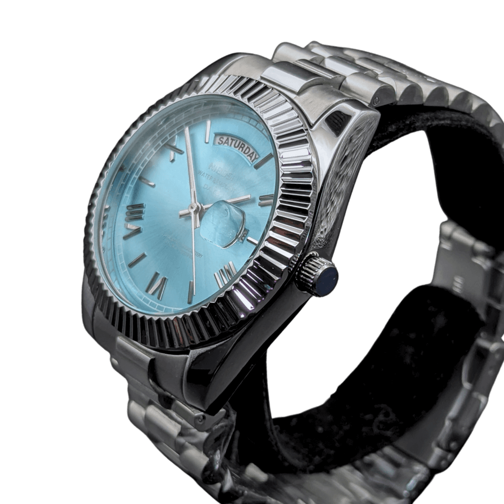 Nibosi Day-Date Silver Lightblue