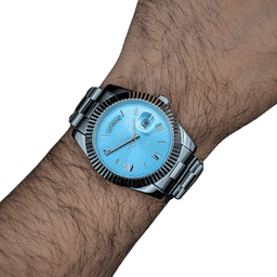 Nibosi Day-Date Silver Lightblue