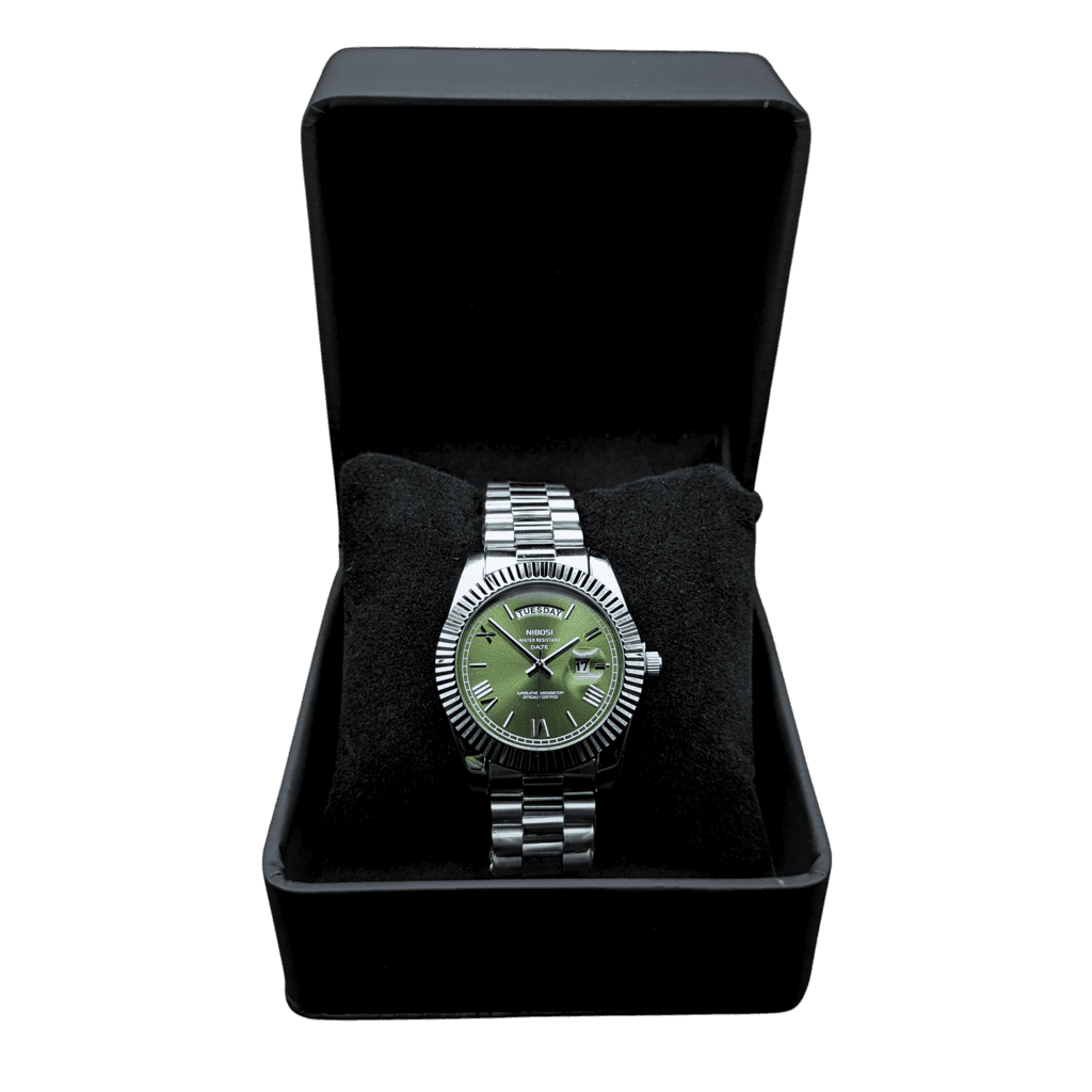 Nibosi Day-Date Silver Green