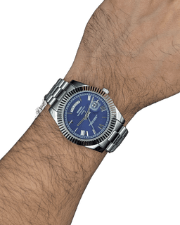 Nibosi Day-Date Silver Blue