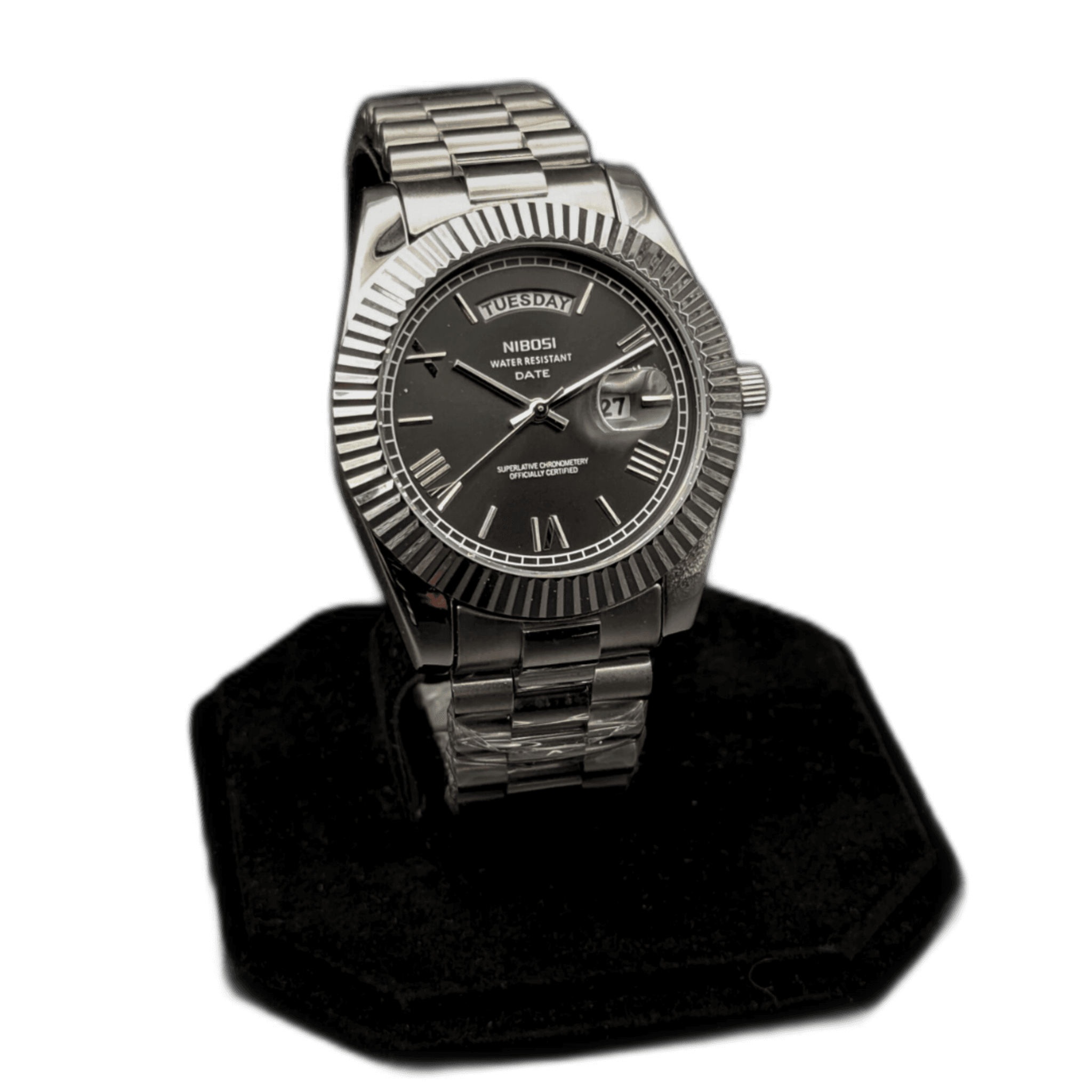 Nibosi 2628 Silver Black