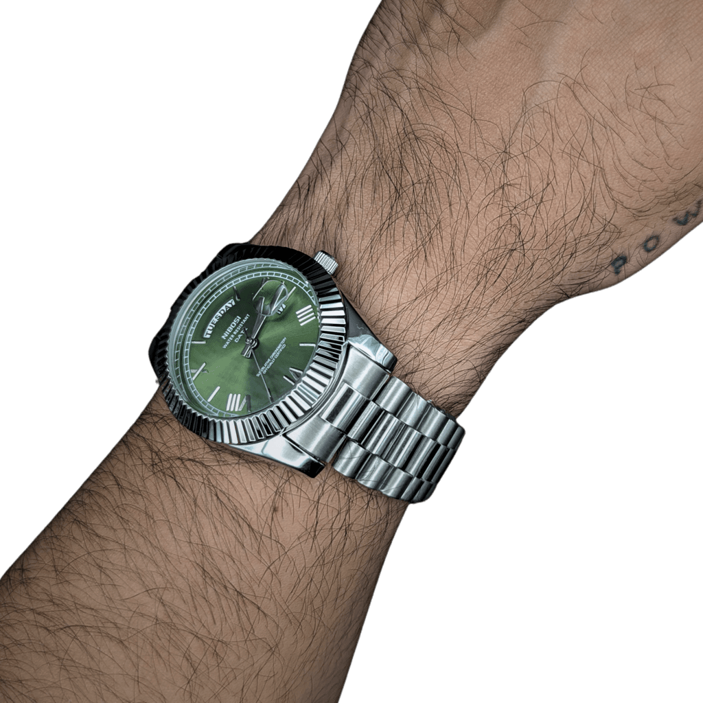 Nibosi Day-Date Silver Green