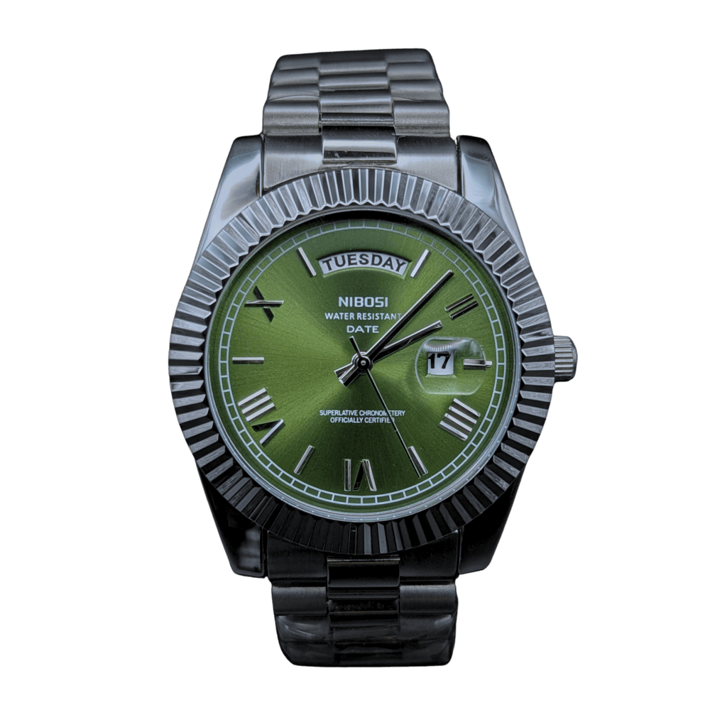 Nibosi Day-Date Silver Green