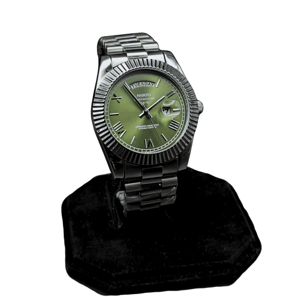 Nibosi Day-Date Silver Green