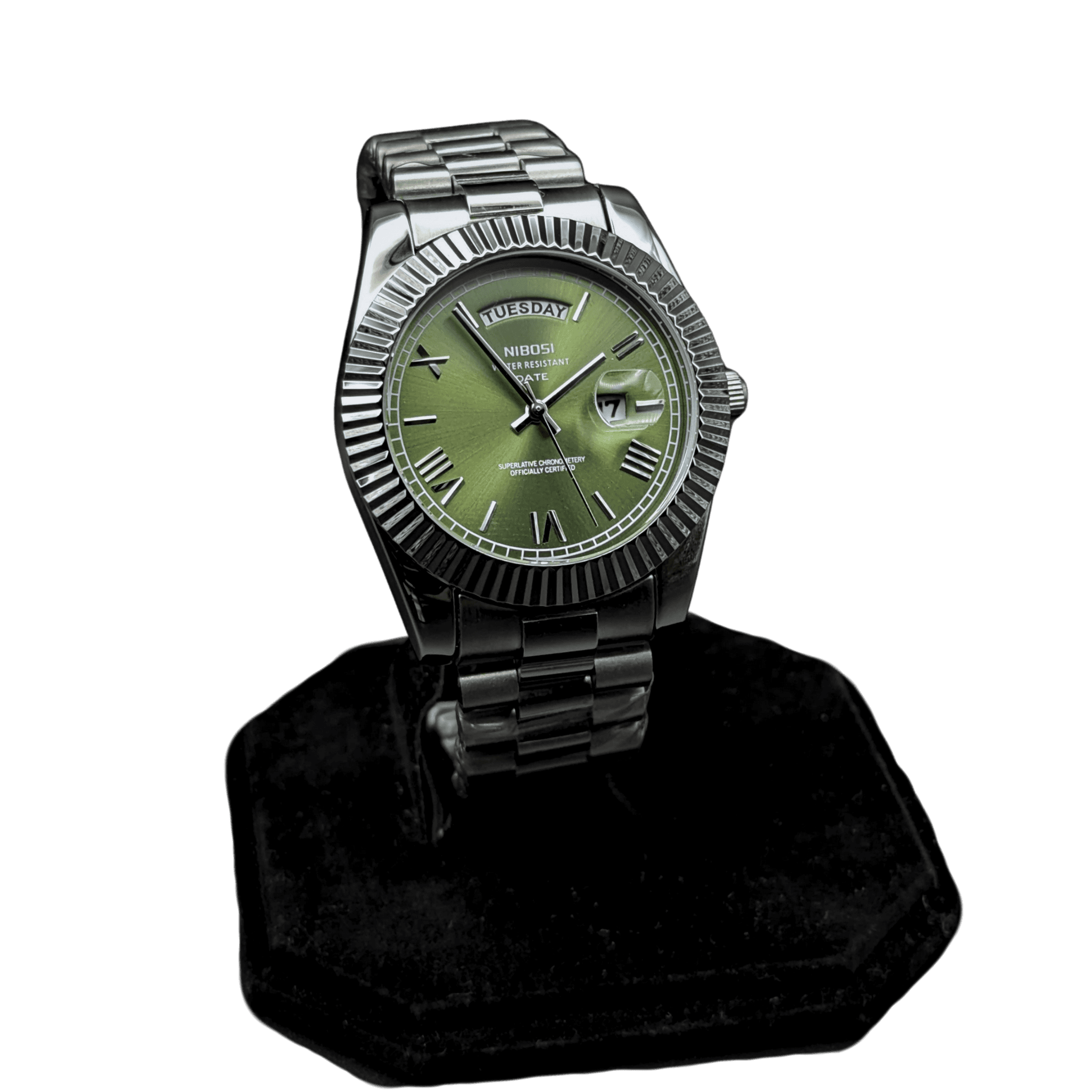 Nibosi Day-Date Silver Green