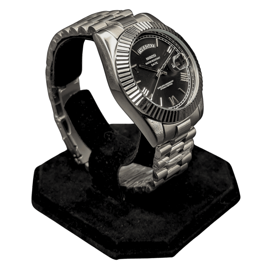 Nibosi 2628 Silver Black