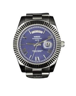 Nibosi Day-Date Silver Blue
