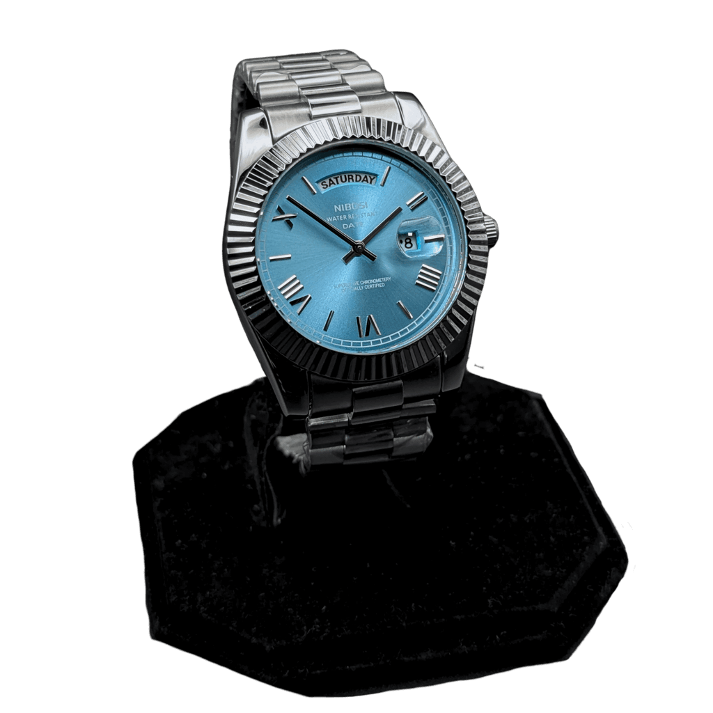 Nibosi Day-Date Silver Lightblue