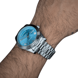 Nibosi Day-Date Silver Lightblue