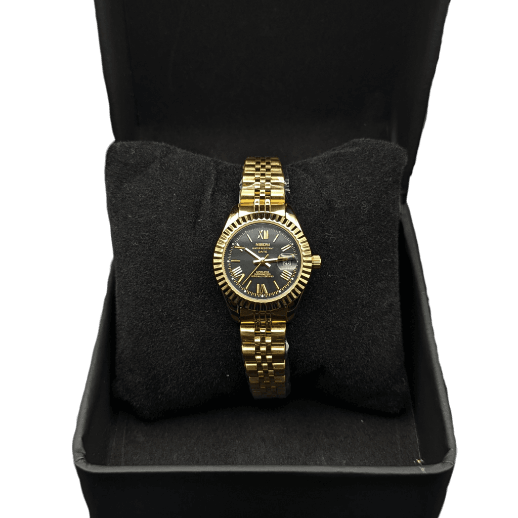 Nibosi Day-Date Gold Black | Damas