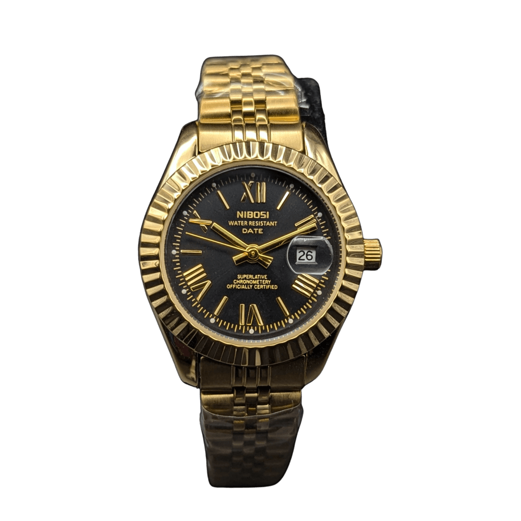 Nibosi Day-Date Gold Black | Damas