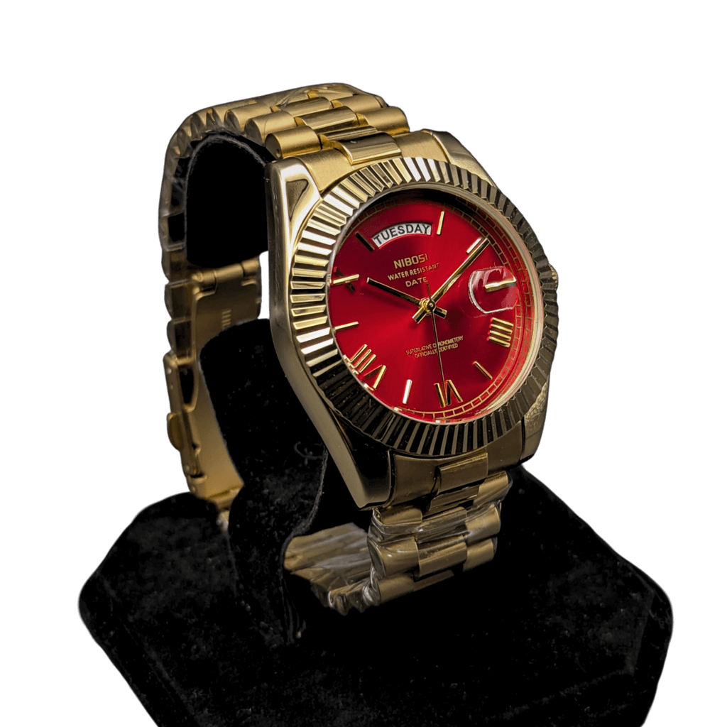 Nibosi Day-Date Gold Red