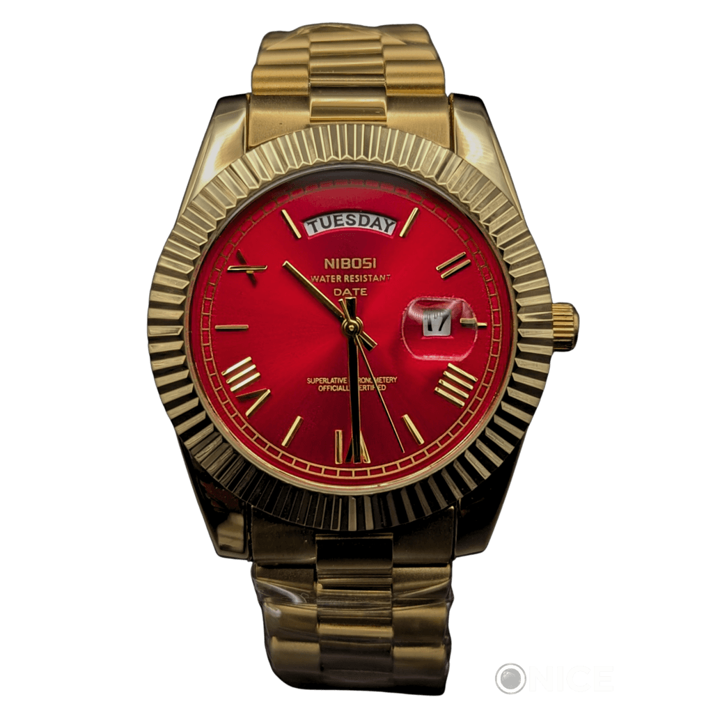 Nibosi Day-Date Gold Red