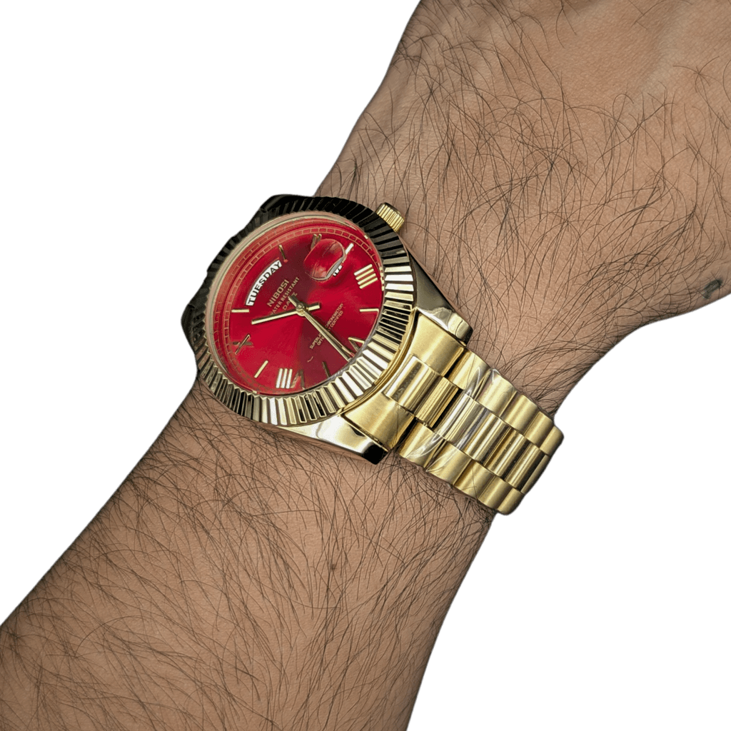 Nibosi Day-Date Gold Red