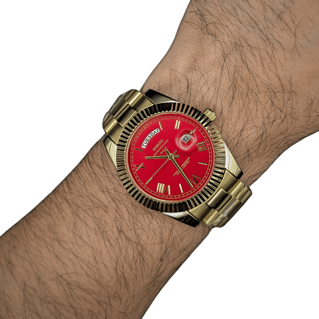 Nibosi Day-Date Gold Red