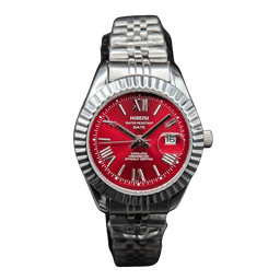 Nibosi Day-Date Silver Red | Damas