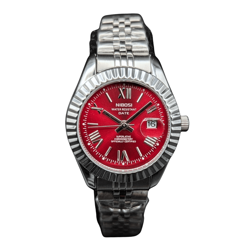 Nibosi Day-Date Silver Red | Damas