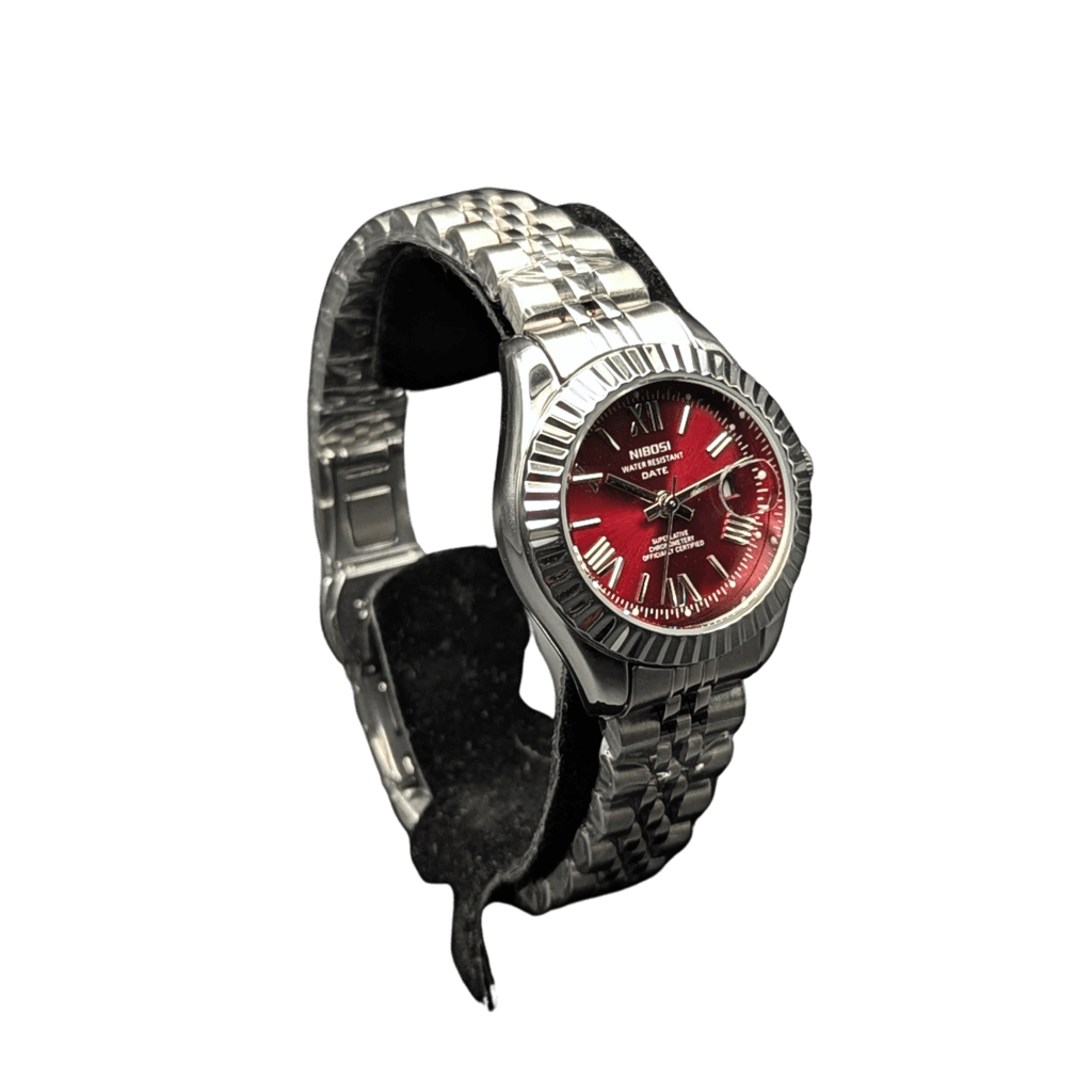 Nibosi Day-Date Silver Red | Damas