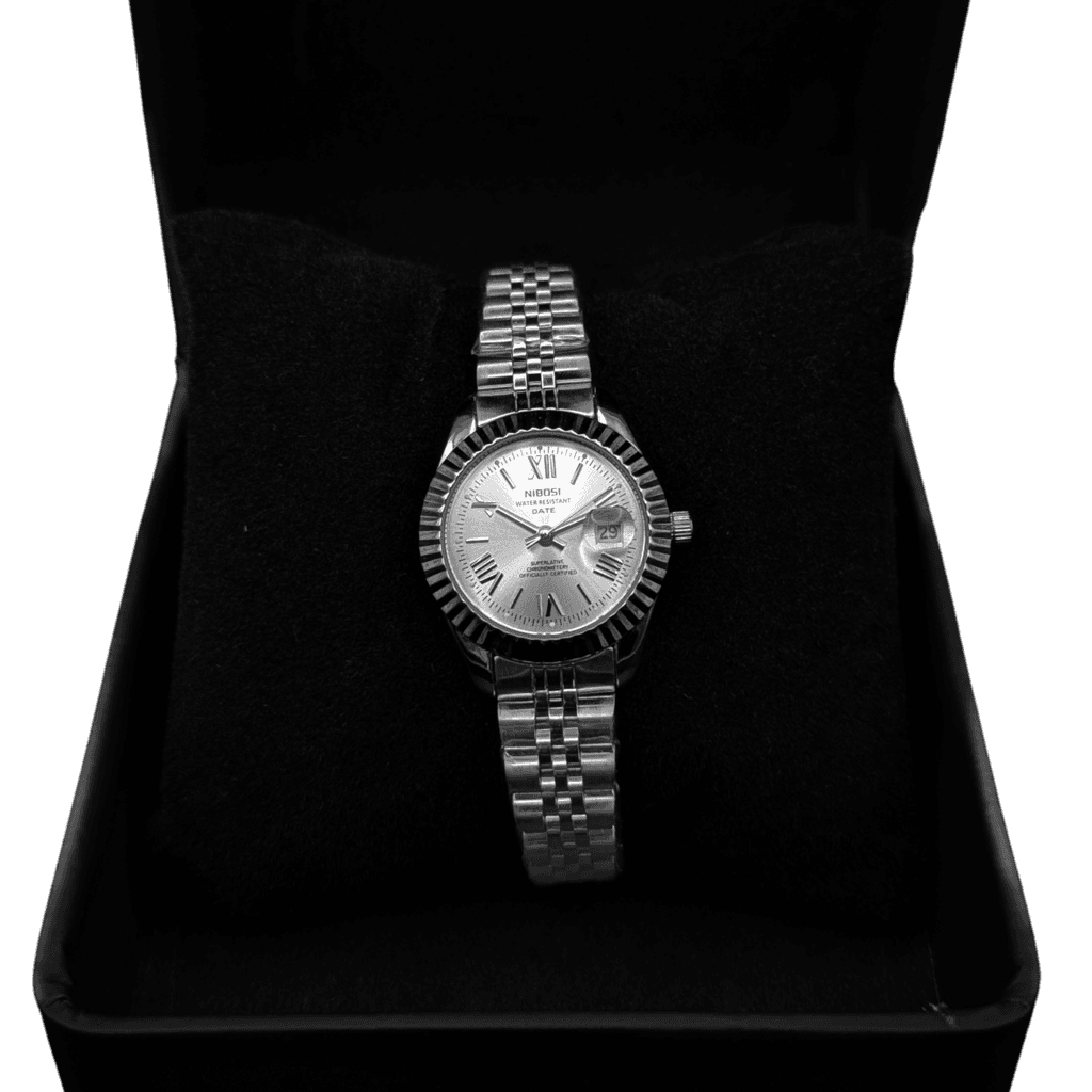 Nibosi Day-Date Silver White | Damas