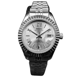 Nibosi Day-Date Silver White | Damas