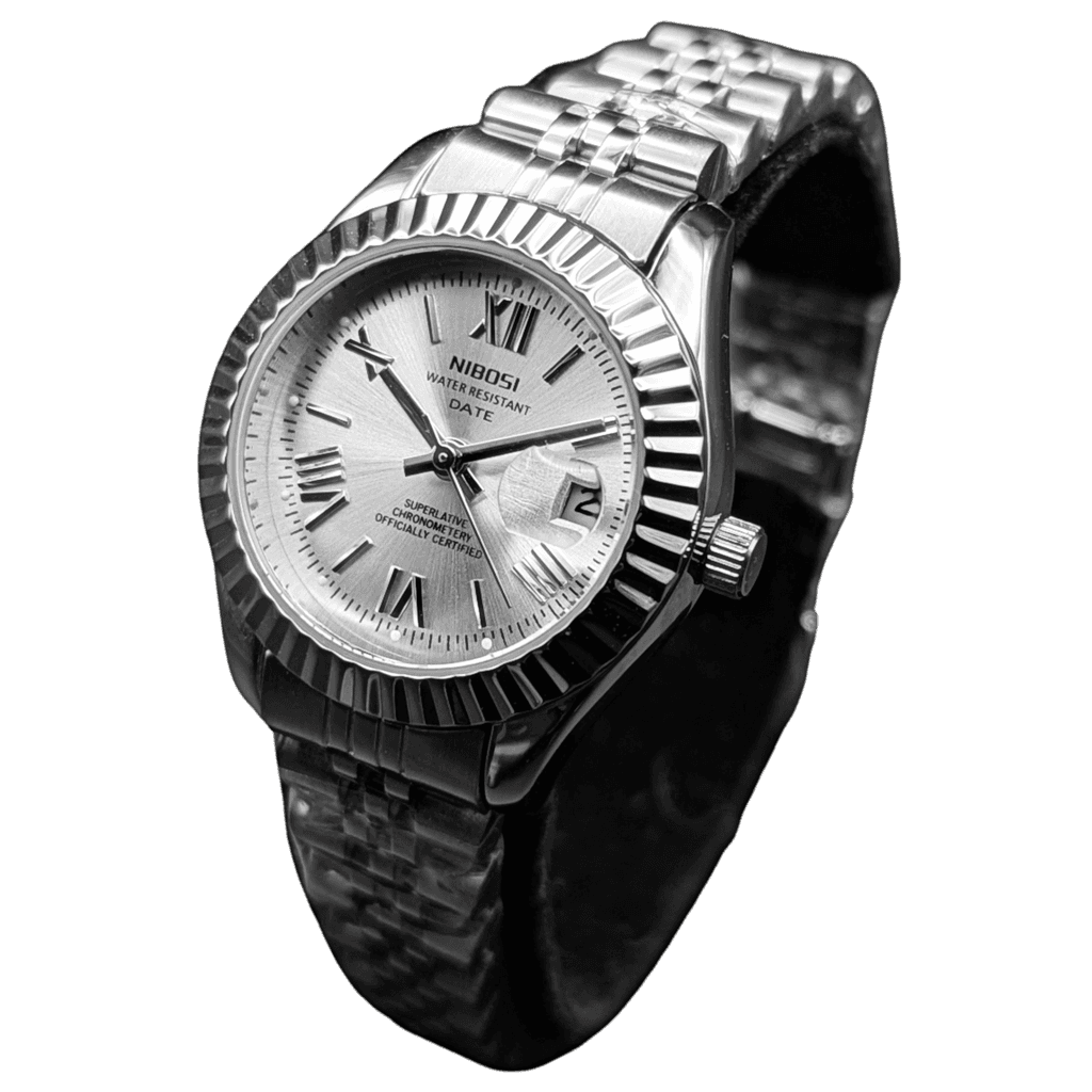 Nibosi Day-Date Silver White | Damas